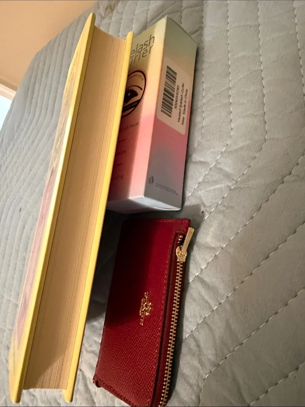 *Bundle* Coach Zip Card Case - Burgundy with Gold Logo